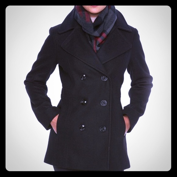 Womens London Fog Wool Blend Peacoat 